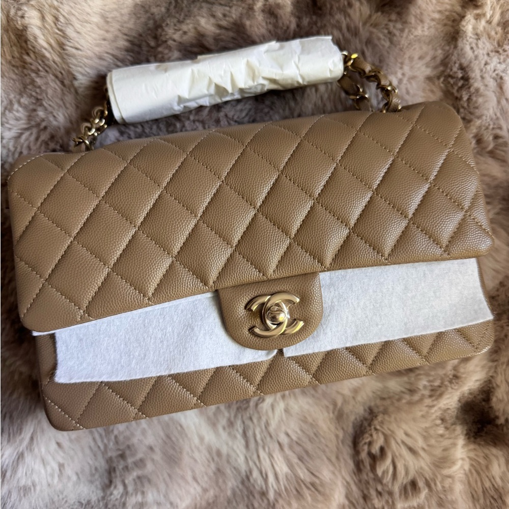 SOLD Chanel Dark Beige Medium Classic Flap